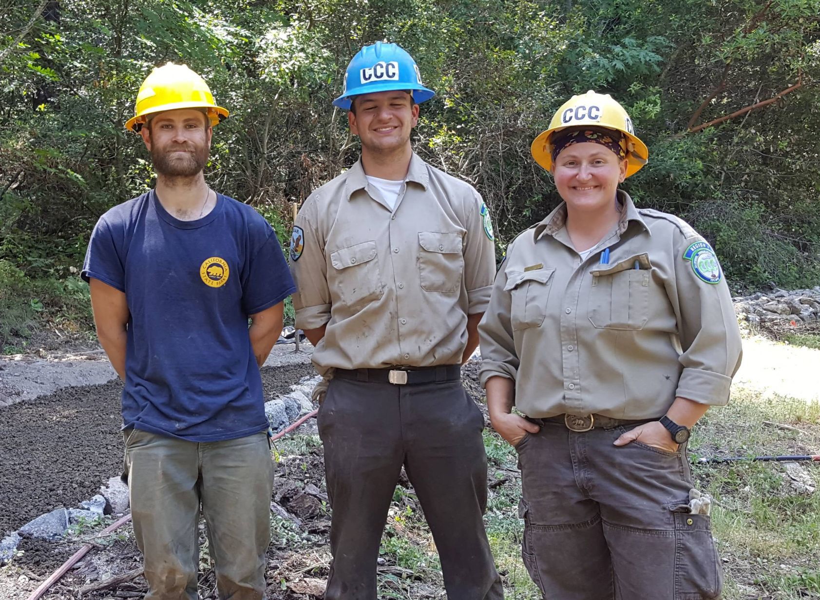 California Conservation Corps at work on Bothe Napa Valley State Park's History Trail